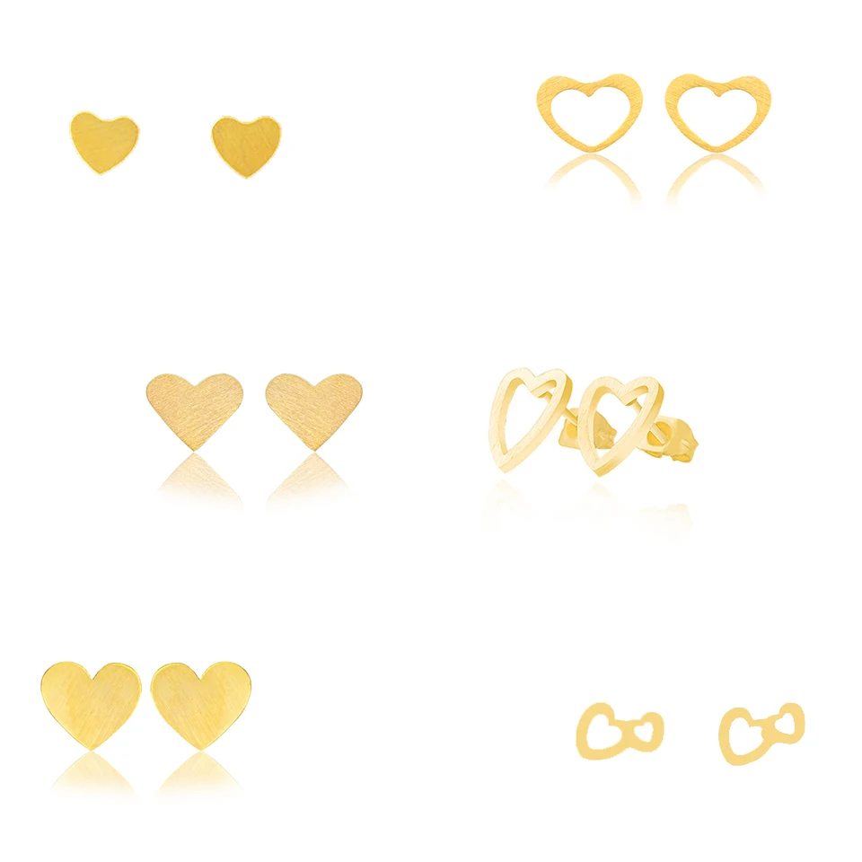 6 Styles Gold Colour Heart Stainless Steel Earrings Oorbellen Charm For Women Boucle d'oreille Body Jewelry Earings Fashion Jewe
6 Styles Gold Colour Heart Stainless Steel Earrings Oorbellen Charm For Women Boucle d'oreille Body Jewelry Earings Fashion Jewe