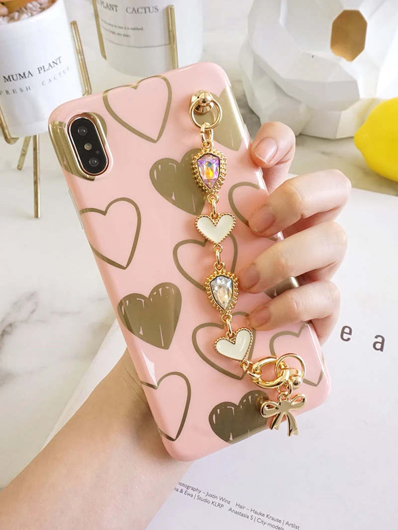 Pink Shiny Gold Love Fashion 3D Gem Metal Bracelet Silicone Soft cover case for iphone MAX XS XR 6 7 8 plus X phone cases
Pink Shiny Gold Love Fashion 3D Gem Metal Bracelet Silicone Soft cover case for iphone MAX XS XR 6 7 8 plus X phone cases