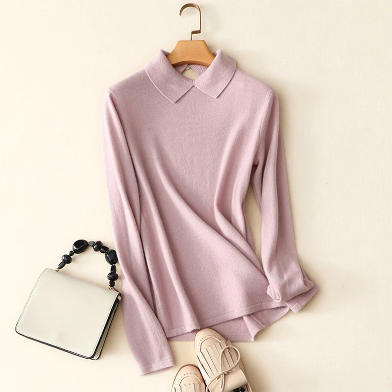 100% Real Cashmere Sweater Women Pullover Knitted Tricot 2019 Autumn Winter Turn-down Collar Casual Pink Sweaters Jumpers Female
100% Real Cashmere Sweater Women Pullover Knitted Tricot 2019 Autumn Winter Turn-down Collar Casual Pink Sweaters Jumpers Female