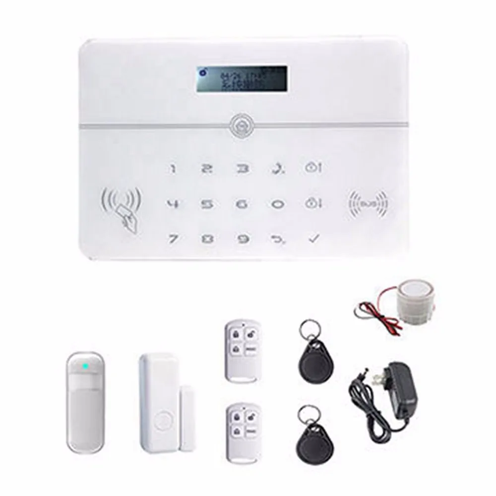 Best newest security alarm system GPRS/GSM smart home with door sensor PIR FRID card Siren | Безопасность и защита