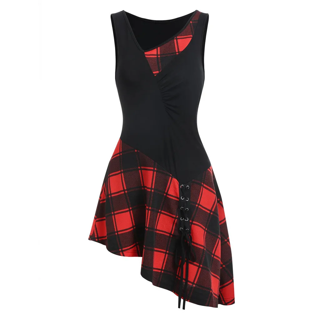 Jaycosin clothes dress Summer Women Casual Fashion Lace Up Tartan Checked Plaid Print Asymmetrical Mini Dress
Jaycosin clothes dress Summer Women Casual Fashion Lace Up Tartan Checked Plaid Print Asymmetrical Mini Dress