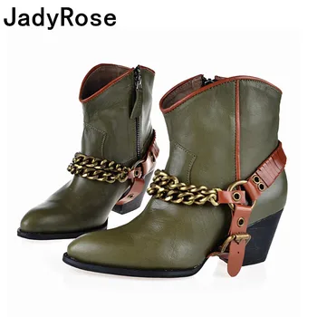 women pointed toe winter boots army green ankle boots for women real leather botas mujer with chains fashion ladies bottines
women pointed toe winter boots army green ankle boots for women real leather botas mujer with chains fashion ladies bottines