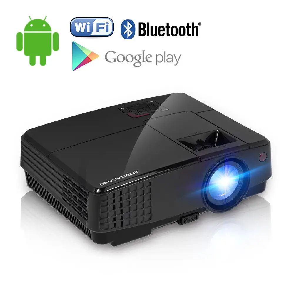 LED Android WIFI Projector Mobile Home Cinema Beamer Bluetooth Support Full HD Video Movie TV Game for Smartphone PC Laptop
LED Android WIFI Projector Mobile Home Cinema Beamer Bluetooth Support Full HD Video Movie TV Game for Smartphone PC Laptop