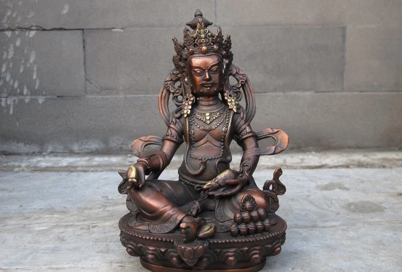Tibetan Buddhism Red bronze Yellow Jambhala Buddha wealth God Tantra Statue a 0518
Tibetan Buddhism Red bronze Yellow Jambhala Buddha wealth God Tantra Statue a 0518