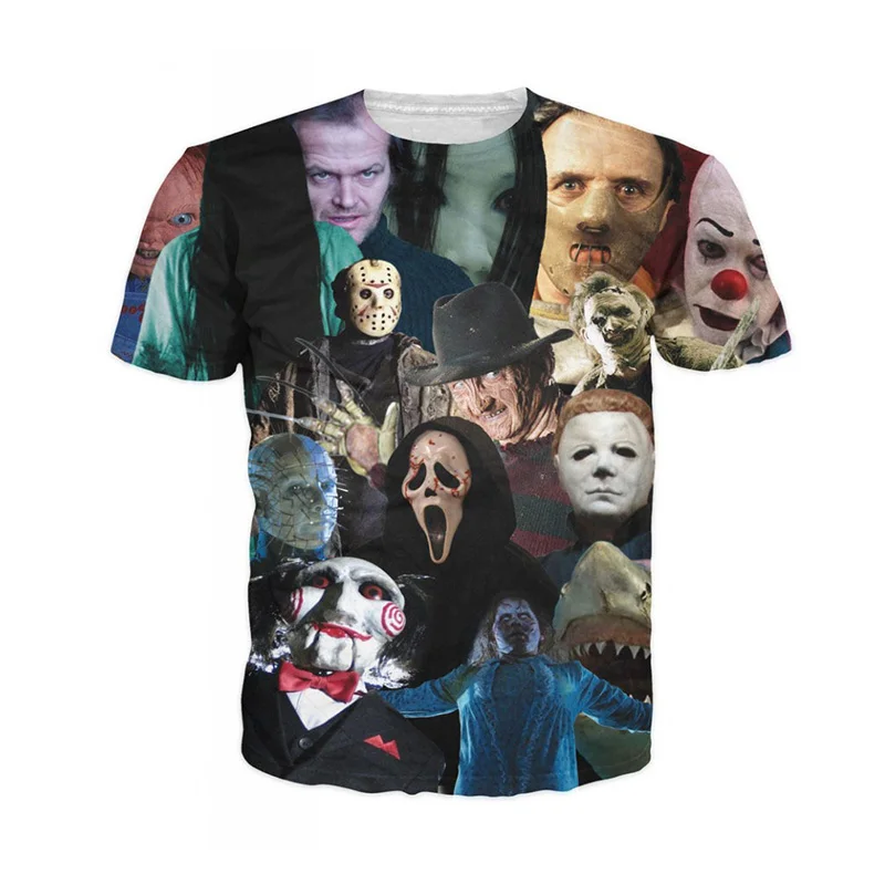 Free Shipping Unisex Women Men 3D Harajuku Summer Short Sleeve Cinema Killers T-Shirt horror movie killers Print Tee t Shirts
Free Shipping Unisex Women Men 3D Harajuku Summer Short Sleeve Cinema Killers T-Shirt horror movie killers Print Tee t Shirts