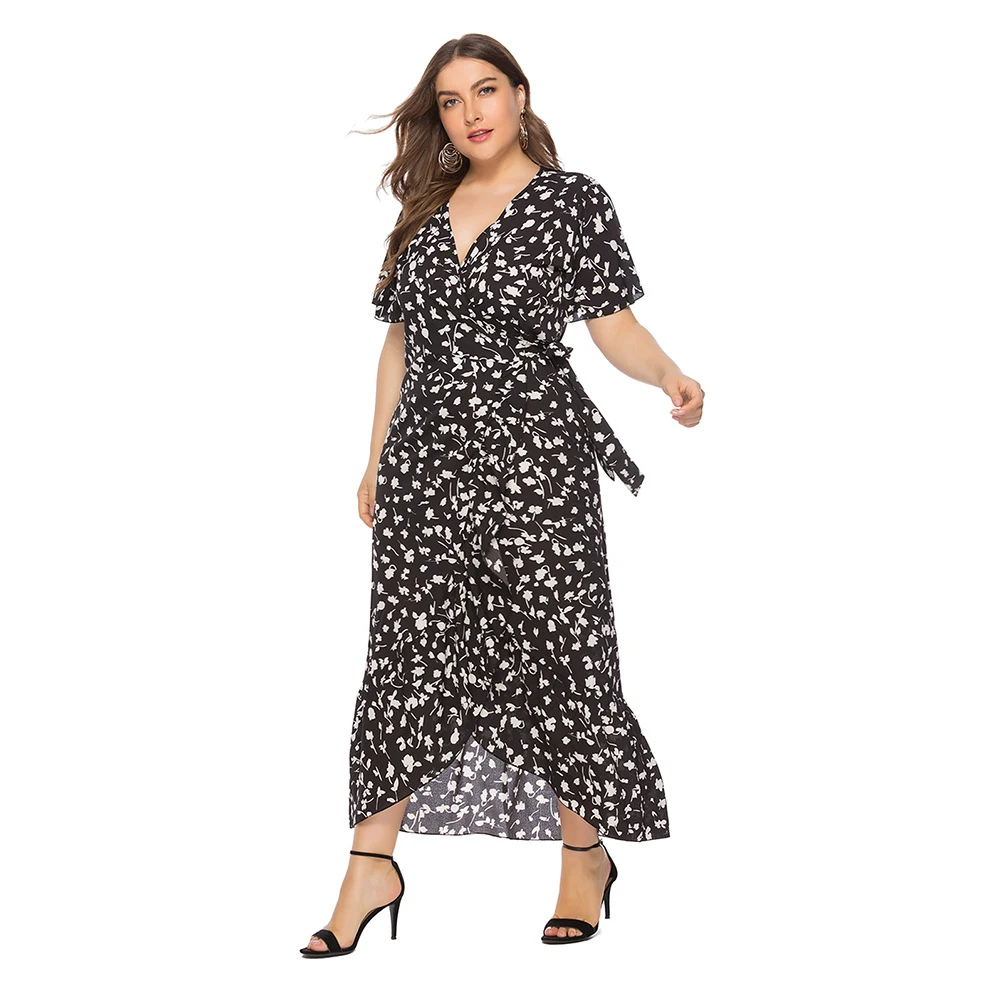 Lortalen Plus Size Women Dress Summer Floral Print Sexy V-Neck Short Sleeve Wrap Maxi Dresses Female Casual Beachwear Vestidos
Lortalen Plus Size Women Dress Summer Floral Print Sexy V-Neck Short Sleeve Wrap Maxi Dresses Female Casual Beachwear Vestidos