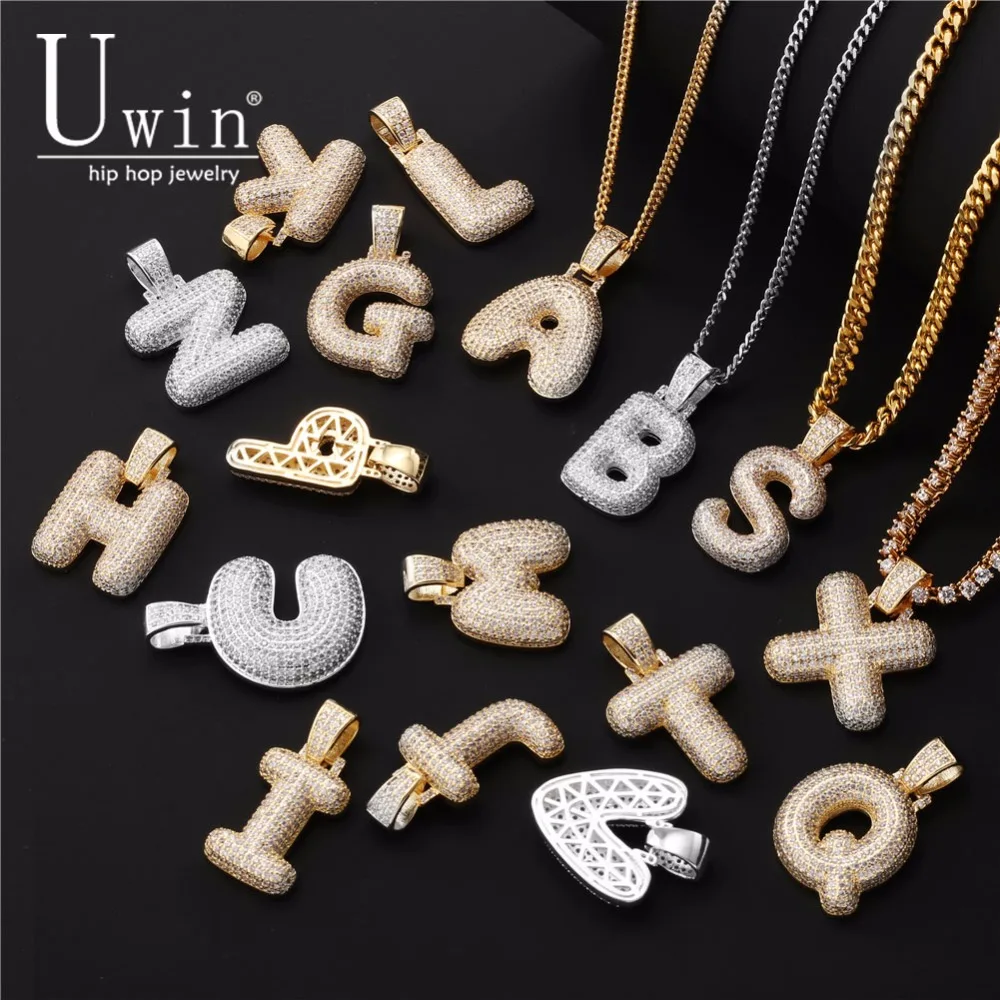 UWI мужские ожерелья и подвески с буквами в стиле хип-хоп под заказ золото серебро