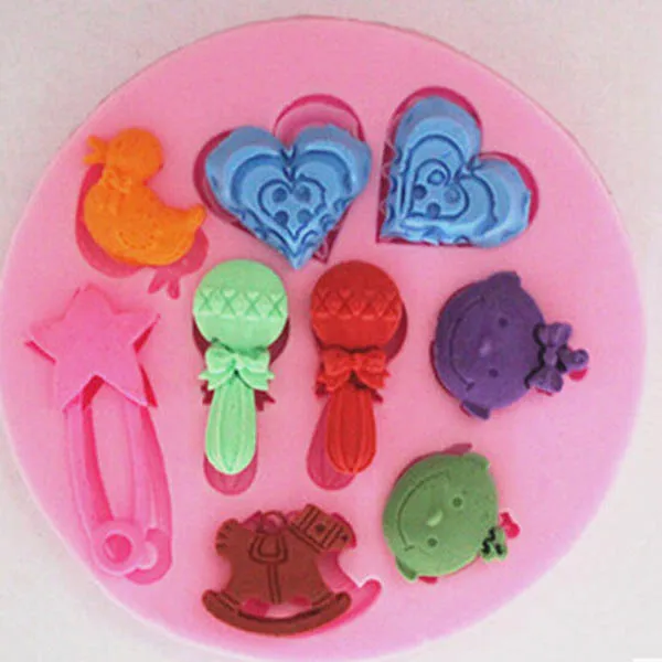 Image Silicone Kitchen Tools  DIY 3D cartoon characters bulk love chocolate fondant cake decorating mold baby CD F157