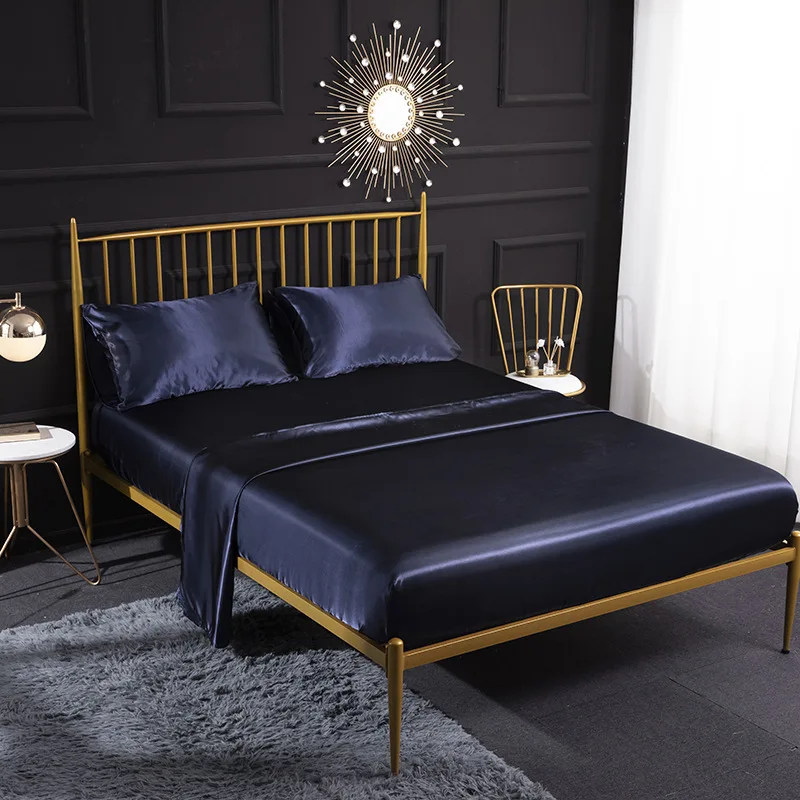 4Pcs Bedspread + Sheets + Pillow Cover Set Home Ice Silk Sheet Silk Satin Cloth Pillow Case Imitate Real Silk Bed Cover
4Pcs Bedspread + Sheets + Pillow Cover Set Home Ice Silk Sheet Silk Satin Cloth Pillow Case Imitate Real Silk Bed Cover