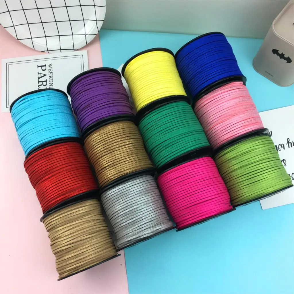 3mm 100yds Glitter Powder Flat Faux Suede Korean Velvet Leather Cord DIY Rope Thread Jewelry Making Decorative Handicrafts
3mm 100yds Glitter Powder Flat Faux Suede Korean Velvet Leather Cord DIY Rope Thread Jewelry Making Decorative Handicrafts