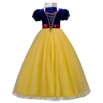 

Kids Girls Short Sleeve Princess Snow White Queen Costume Fancy Dress Ball Party Long Gown Dress Pleated Ball Gown Girls Dress