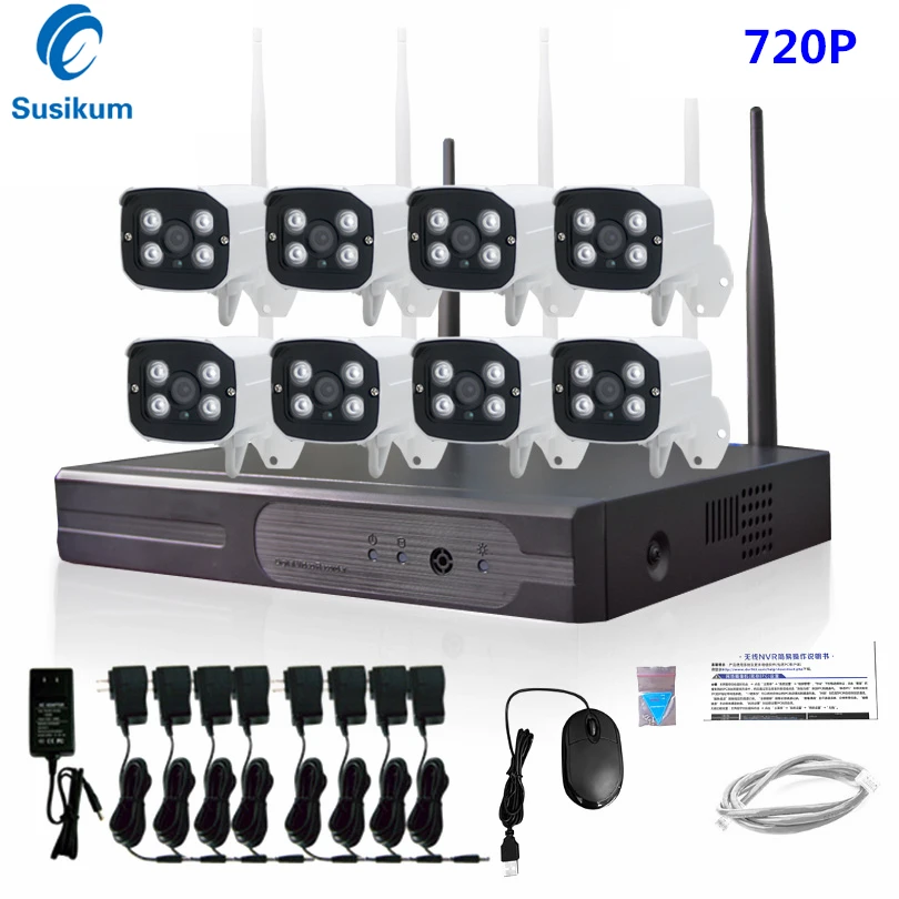 Plug And Play 8CH 720P Wifi NVR Kits 8Pcs 1MP Outdoor Bullet Wifi IP Camera Waterproof Wifi CCTV Camera System Surveillance Kits
Plug And Play 8CH 720P Wifi NVR Kits 8Pcs 1MP Outdoor Bullet Wifi IP Camera Waterproof Wifi CCTV Camera System Surveillance Kits