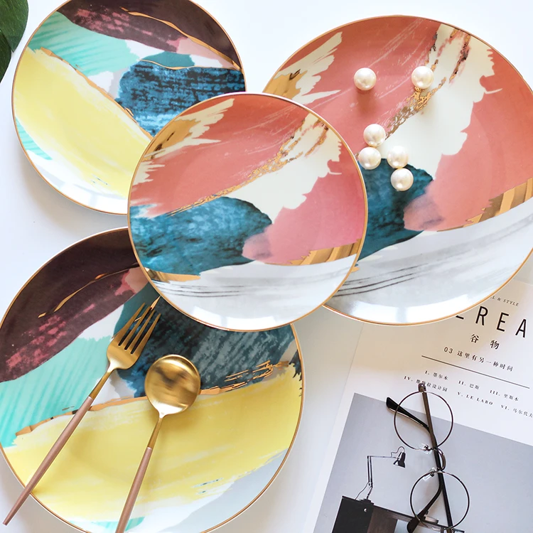 Nordic gold cloud dish plate painting breakfast tray dessert fruit dish wedding banquet set Home Furnishing decorative plate
Nordic gold cloud dish plate painting breakfast tray dessert fruit dish wedding banquet set Home Furnishing decorative plate