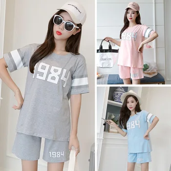 Maternity dress summer suit fashion new short-sleeved shirt Korean letter printing T-shirt + shorts casual two-piece summer
Maternity dress summer suit fashion new short-sleeved shirt Korean letter printing T-shirt + shorts casual two-piece summer