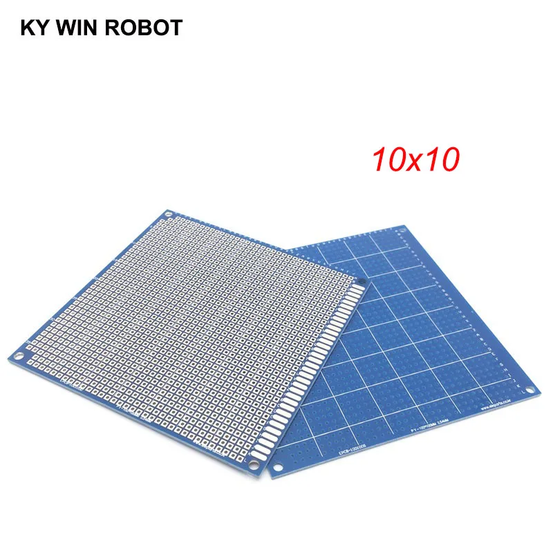 1pcs 10x10cm 100x100 mm Blue Single Side Prototype PCB Universal Printed Circuit Board Protoboard For Arduino | Электронные