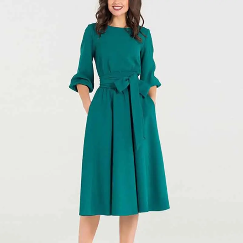 2019 NEW women summer dresses casual o-neck half sleeve Belted Dress Tunic Dresses Women Autumn Elegant Dress
2019 NEW women summer dresses casual o-neck half sleeve Belted Dress Tunic Dresses Women Autumn Elegant Dress
