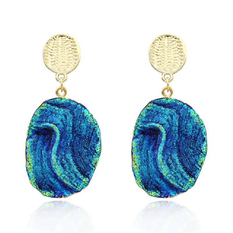 2019 New European and American Simple Ear Pendant Ring Imitation Natural Stone Earrings Circular Unique Resin Ear Ornaments
2019 New European and American Simple Ear Pendant Ring Imitation Natural Stone Earrings Circular Unique Resin Ear Ornaments