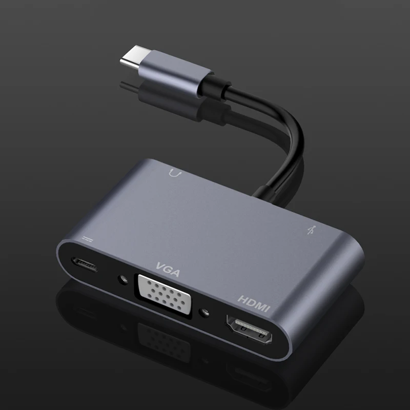 5 in 1 USB C To HDMI 4K VGA Adapter with 3.5 Jack USB 3.1 Type C to VGA HDMI Video Converter Adaptor for Macbook Pro/Chromebook
5 in 1 USB C To HDMI 4K VGA Adapter with 3.5 Jack USB 3.1 Type C to VGA HDMI Video Converter Adaptor for Macbook Pro/Chromebook