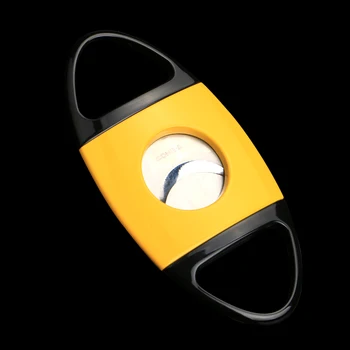 High-end Gadgets Yellow Stainless Steel Sharp Dual Blades Cigar Cutter W/ Black Leahter Case
High-end Gadgets Yellow Stainless Steel Sharp Dual Blades Cigar Cutter W/ Black Leahter Case