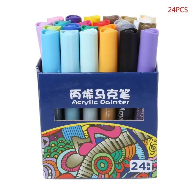 24Colors Acrylic Watercolor Drawing Painting Waterproof Permanent Marker Pen Set
24Colors Acrylic Watercolor Drawing Painting Waterproof Permanent Marker Pen Set