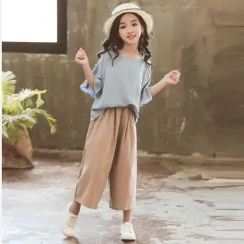 2019 New Summer Fashion Children Girls Cotton Clothes Suits Toddler Girl Flare Sleeve Tops+Solid Wide-Leg Pants Tracksuits L170
2019 New Summer Fashion Children Girls Cotton Clothes Suits Toddler Girl Flare Sleeve Tops+Solid Wide-Leg Pants Tracksuits L170