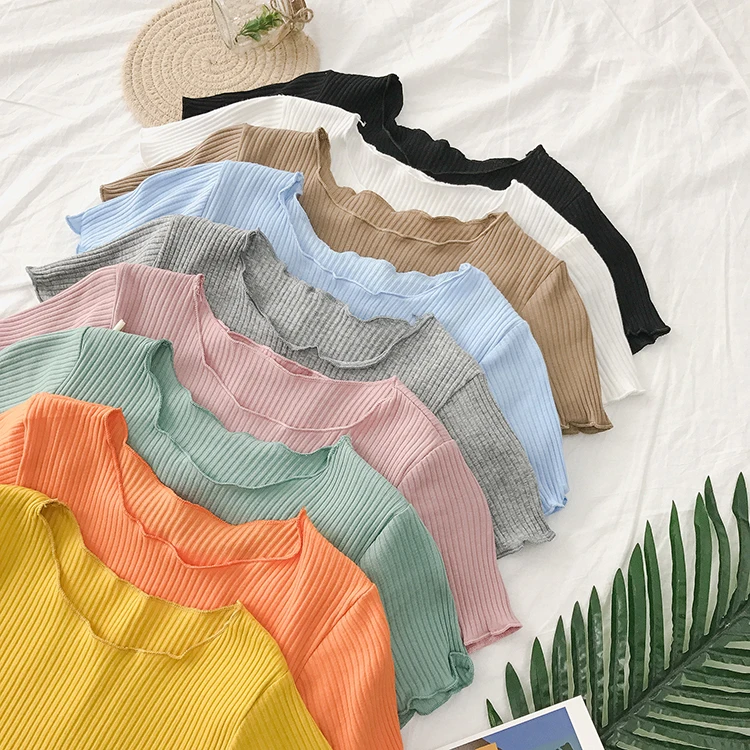 New quality wild temperament solid color short-sleeved t-shirt summer new women's Korean version of the self-cultivation wavy
New quality wild temperament solid color short-sleeved t-shirt summer new women's Korean version of the self-cultivation wavy