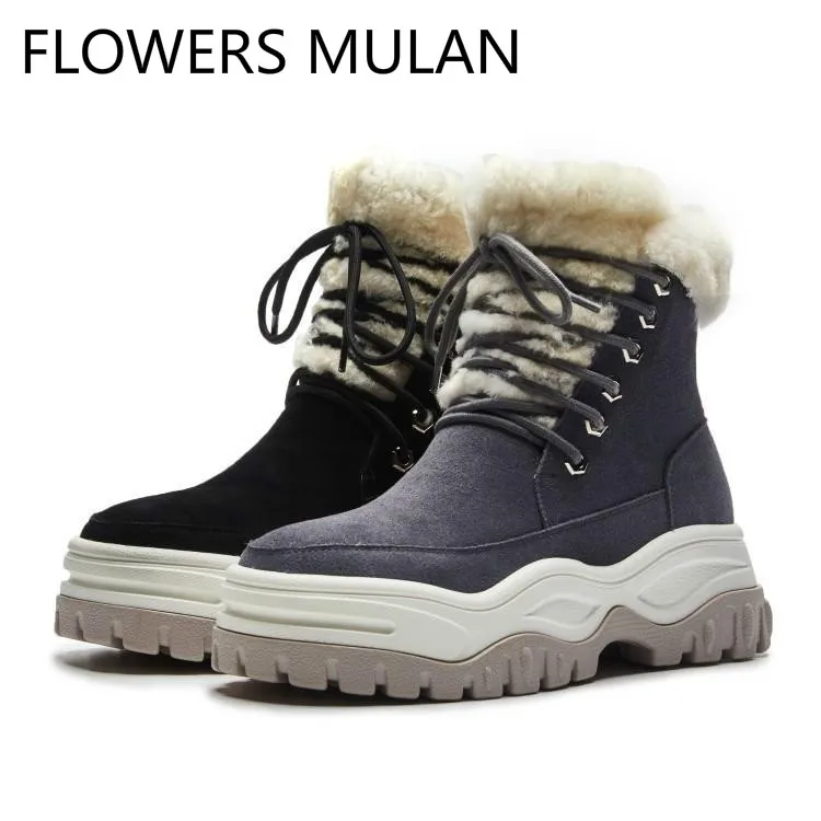 Chic Grey Black Suede Ankle Boots For Women Round Toe Middle Rubber Heel Snow Boots For Girl Long Plush Fur Lining Cross Tied
Chic Grey Black Suede Ankle Boots For Women Round Toe Middle Rubber Heel Snow Boots For Girl Long Plush Fur Lining Cross Tied