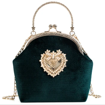 Female Pearl Handbag Vintage Velour Heart Design Evening Bag Wedding Party Bride Bag Purse
Female Pearl Handbag Vintage Velour Heart Design Evening Bag Wedding Party Bride Bag Purse