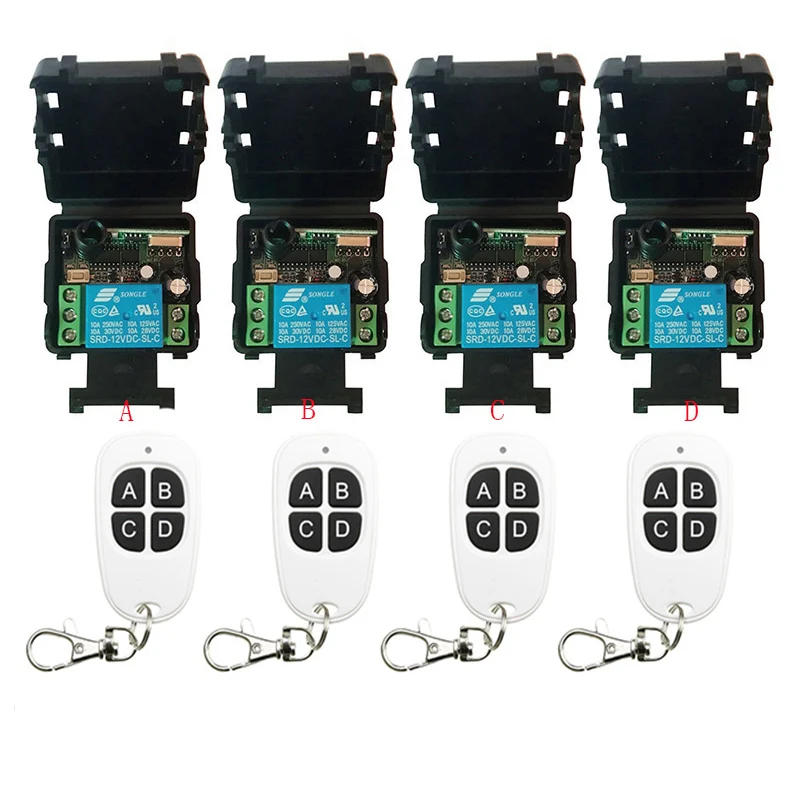 Universal Wireless Remote Control Switch DC12V 24V 1CH Relay Receiver Module RF Transmitter Remote Controls Smart House
Universal Wireless Remote Control Switch DC12V 24V 1CH Relay Receiver Module RF Transmitter Remote Controls Smart House