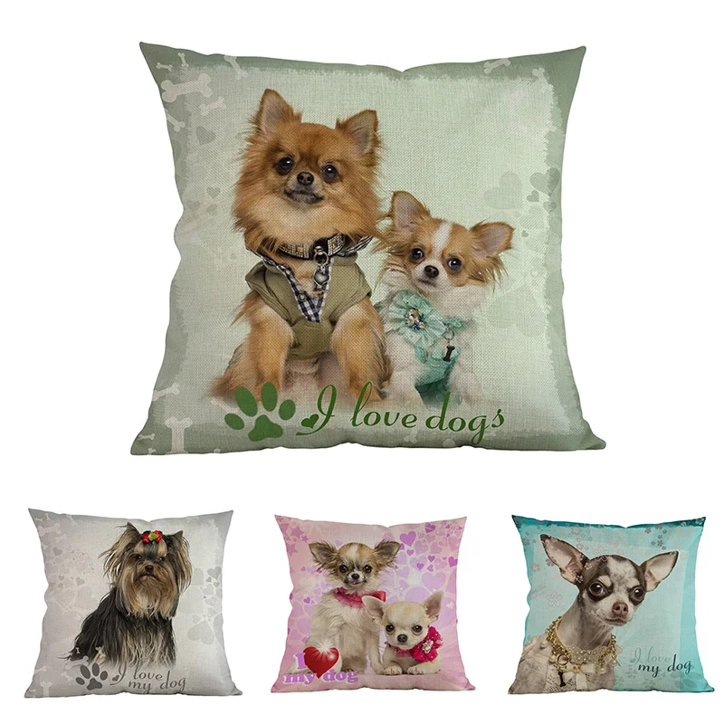 Cute Puppy Chihuahua Yorkshire Terrier pet Dogs Animal Love Pattern Pillow Case Home Office Car Chair decoration cushion cover
Cute Puppy Chihuahua Yorkshire Terrier pet Dogs Animal Love Pattern Pillow Case Home Office Car Chair decoration cushion cover