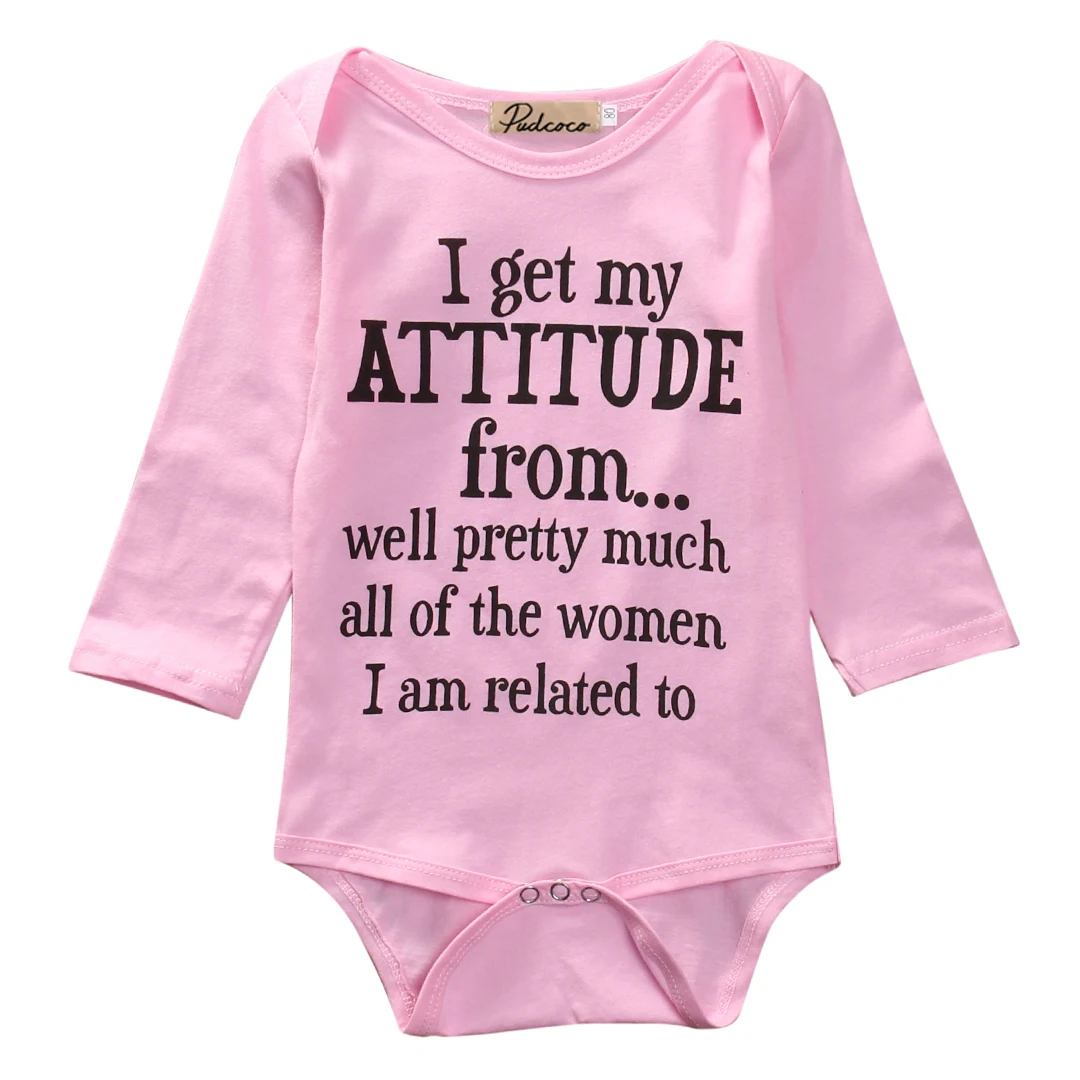 Autumn Baby Rompers Newborn Infant Baby Girls Long Sleeve Attitude Letters Print Cotton Romper Jumpsuit Playsuit Clothes Outfits
Autumn Baby Rompers Newborn Infant Baby Girls Long Sleeve Attitude Letters Print Cotton Romper Jumpsuit Playsuit Clothes Outfits