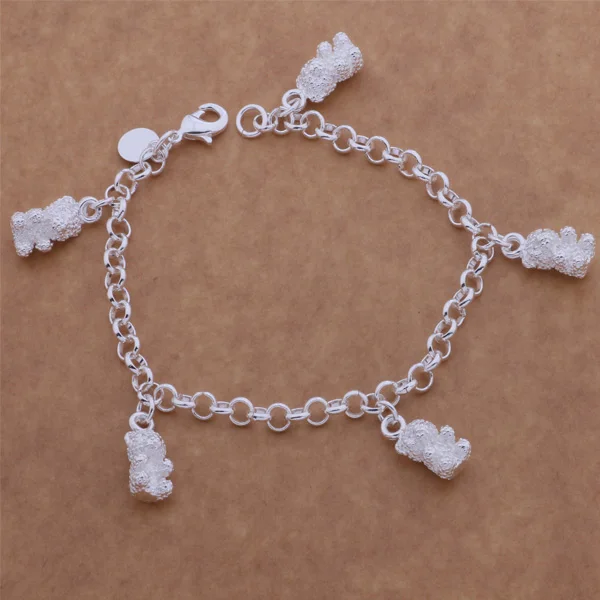 SL-AH074 Wholesale silver plating bracelet, 925 stamped silver fashion jewelry Little bear hanging /bekajvra adjaiuqa
SL-AH074 Wholesale silver plating bracelet, 925 stamped silver fashion jewelry Little bear hanging /bekajvra adjaiuqa