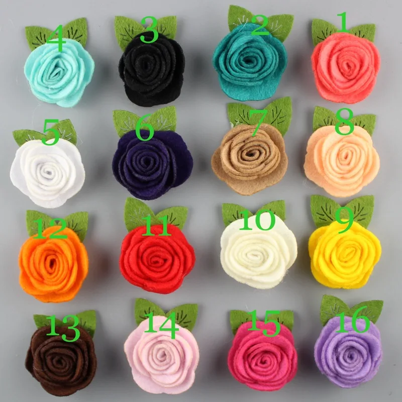 Free Shipping!2016 New 100pcs/lot 16colors Fashion handmade felt rose flower with leaf Diy for hair accessories headband
Free Shipping!2016 New 100pcs/lot 16colors Fashion handmade felt rose flower with leaf Diy for hair accessories headband