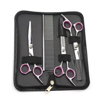 4pcs/set Professional Pet Scissors for Dog Grooming Straight Thinning Curved Scissors With Comb Bag Cat Cutting Hair Shear 20024
4pcs/set Professional Pet Scissors for Dog Grooming Straight Thinning Curved Scissors With Comb Bag Cat Cutting Hair Shear 20024