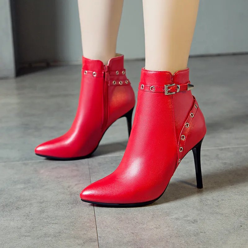 YMECHIC Sexy Stiletto Thin High Heels Bootie Yellow Red Blue Rivet Buckle Strap Pointed Toe Autumn Winter Ankle Boots Female
YMECHIC Sexy Stiletto Thin High Heels Bootie Yellow Red Blue Rivet Buckle Strap Pointed Toe Autumn Winter Ankle Boots Female