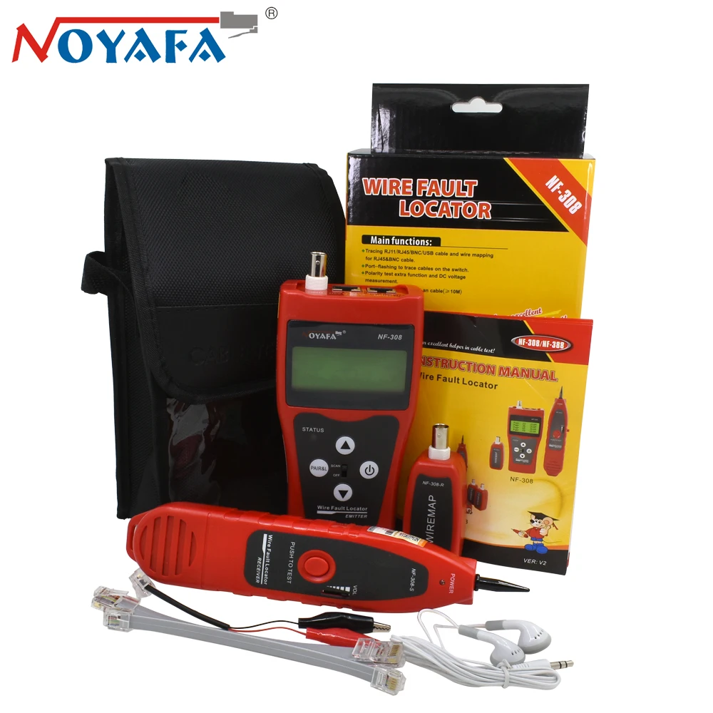 Original Noyafa NF-308 Cat5 Cat6 RJ45 UTP STP Line Finder Telephone Wire Tracker Diagnose Tone Tool Kit LAN Network Cable Tester
Original Noyafa NF-308 Cat5 Cat6 RJ45 UTP STP Line Finder Telephone Wire Tracker Diagnose Tone Tool Kit LAN Network Cable Tester