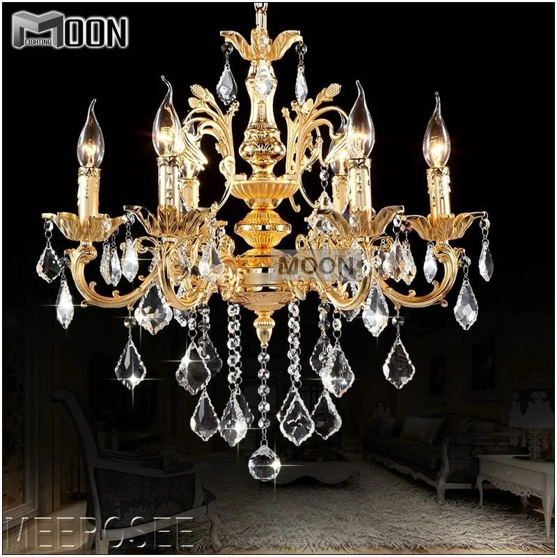 Modern 6 Arms Gold Crystal Chandelier Light Fixture hanging Lamp Crystal Lustre Lighting Home Decor MD8861
Modern 6 Arms Gold Crystal Chandelier Light Fixture hanging Lamp Crystal Lustre Lighting Home Decor MD8861