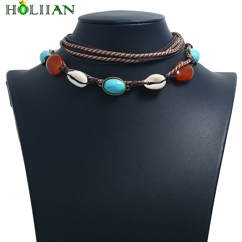 Lady fashion long drop pendants&necklaces statement multicolor bohemian shell accessaries boho ethnic hot CHOKER jewelry | Украшения и