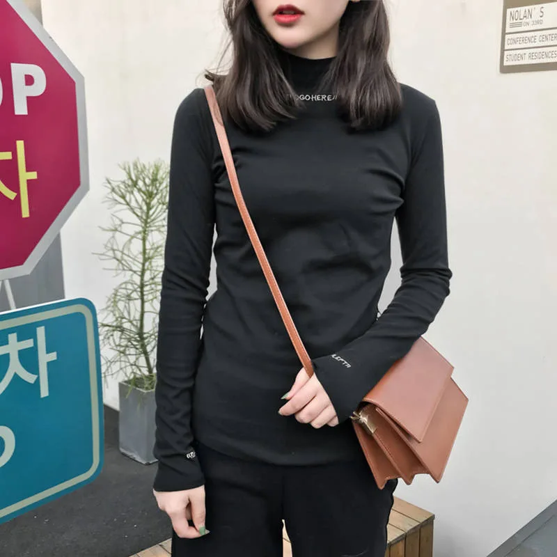 Nantersan half-high collar shirt bottoming shirt women's set of letters embroidered Slim students long-sleeved shirt
Nantersan half-high collar shirt bottoming shirt women's set of letters embroidered Slim students long-sleeved shirt