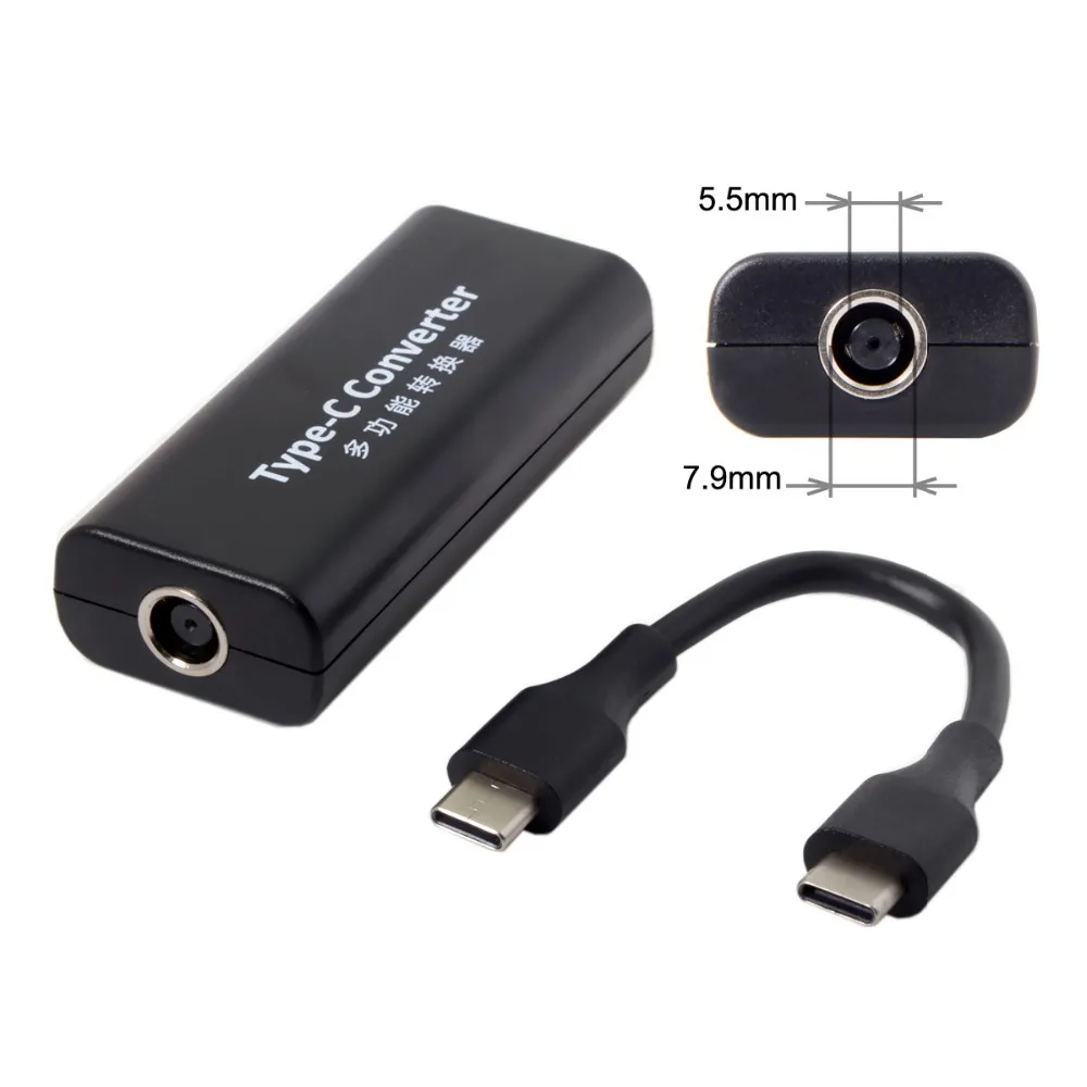 DC 7.9*5.5mm Jack ThinkPad X1 Carbon Input to USB3.1 USB-C Type-C Power Plug Charge Cable 45w for Macbook Laptop Phone
DC 7.9*5.5mm Jack ThinkPad X1 Carbon Input to USB3.1 USB-C Type-C Power Plug Charge Cable 45w for Macbook Laptop Phone