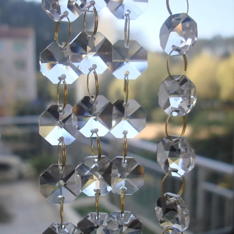 5m Transparent 14mm Octagonal Beads Wedding Party Decors Crystal Garland Strand Line with Golden Rings Hanging Lights Curtain
5m Transparent 14mm Octagonal Beads Wedding Party Decors Crystal Garland Strand Line with Golden Rings Hanging Lights Curtain