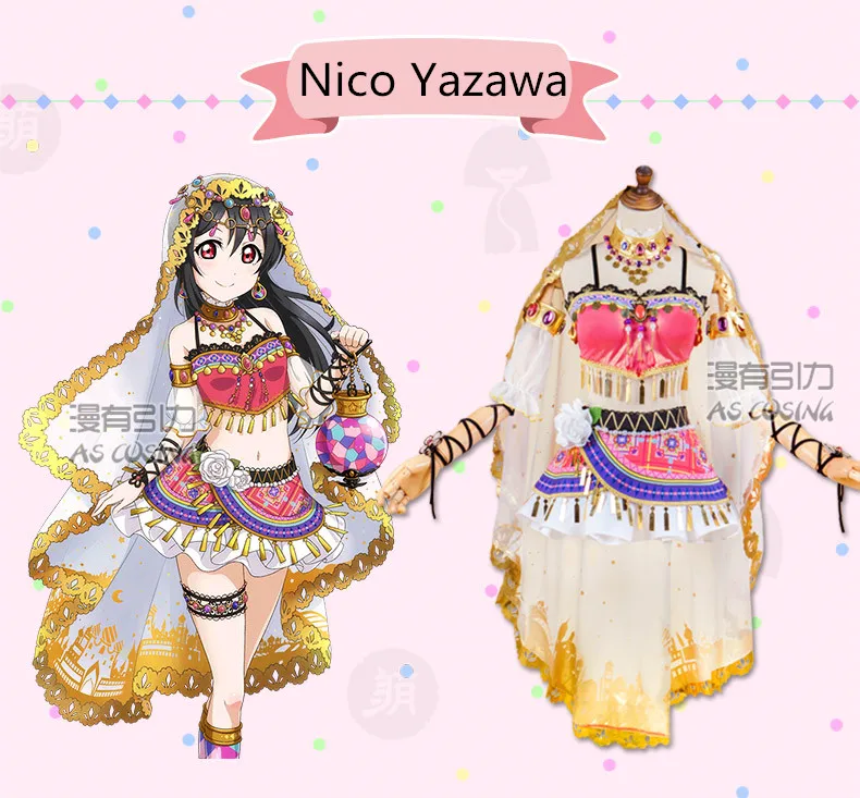 Love live! School Idol Project Awakening Arab Dancer Series Nico Yazawa Cosplay Costume Halloween costume Free Shipping.
Love live! School Idol Project Awakening Arab Dancer Series Nico Yazawa Cosplay Costume Halloween costume Free Shipping.