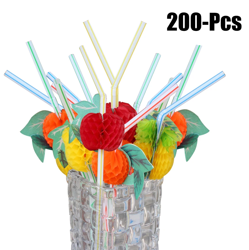 200PCS Drinking Straws Colorful Striped Flexible Disposable Party Straws For Party Club Bar Party Decor
200PCS Drinking Straws Colorful Striped Flexible Disposable Party Straws For Party Club Bar Party Decor