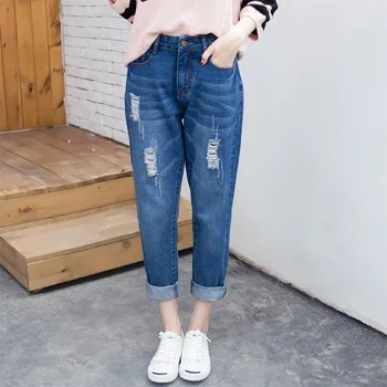 Jeans Woman Casual Trousers For Ladie Ankle-Length Straight Mid Waist Jeans Lady Ripped Loose Fashion Trousers
Jeans Woman Casual Trousers For Ladie Ankle-Length Straight Mid Waist Jeans Lady Ripped Loose Fashion Trousers