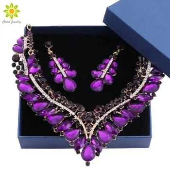 Fashion Indian Wedding Jewelry Sets for Brides Bridal Necklace Earrings Set Party Costume Decoration for Women with Gift Boxes
Fashion Indian Wedding Jewelry Sets for Brides Bridal Necklace Earrings Set Party Costume Decoration for Women with Gift Boxes