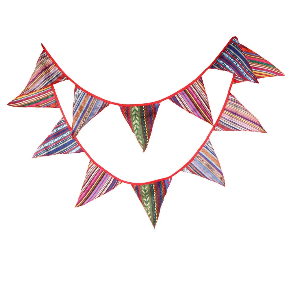 12 Flags 3.2m Gypsy Style Birthday Cotton Cloth Bunting Banners Pennant Baby Shower Wedding Garland Flags for Party Decoration
12 Flags 3.2m Gypsy Style Birthday Cotton Cloth Bunting Banners Pennant Baby Shower Wedding Garland Flags for Party Decoration