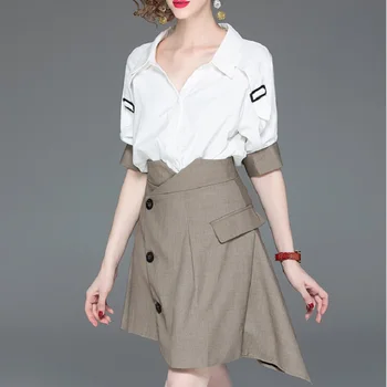 Lady's Set summer 2019 top blouses and skirt sets two piece sets office lady sweet work party short sleeve shirt and skirt set
Lady's Set summer 2019 top blouses and skirt sets two piece sets office lady sweet work party short sleeve shirt and skirt set