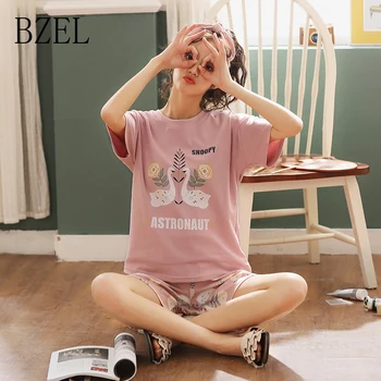 BZEL 2019 New Pijama Sets Women Cute Sweet Girl's Short Sleeve Sleepwear Cartoon Pajamas Shorts Women Plus Size Nightwear M-XXL
BZEL 2019 New Pijama Sets Women Cute Sweet Girl's Short Sleeve Sleepwear Cartoon Pajamas Shorts Women Plus Size Nightwear M-XXL