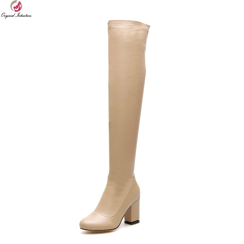 Original Intention Stylish Women Over the Knee Boots Round Toe Square Heels Boots Black Brown Beige Shoes Woman US Size 4-14
Original Intention Stylish Women Over the Knee Boots Round Toe Square Heels Boots Black Brown Beige Shoes Woman US Size 4-14