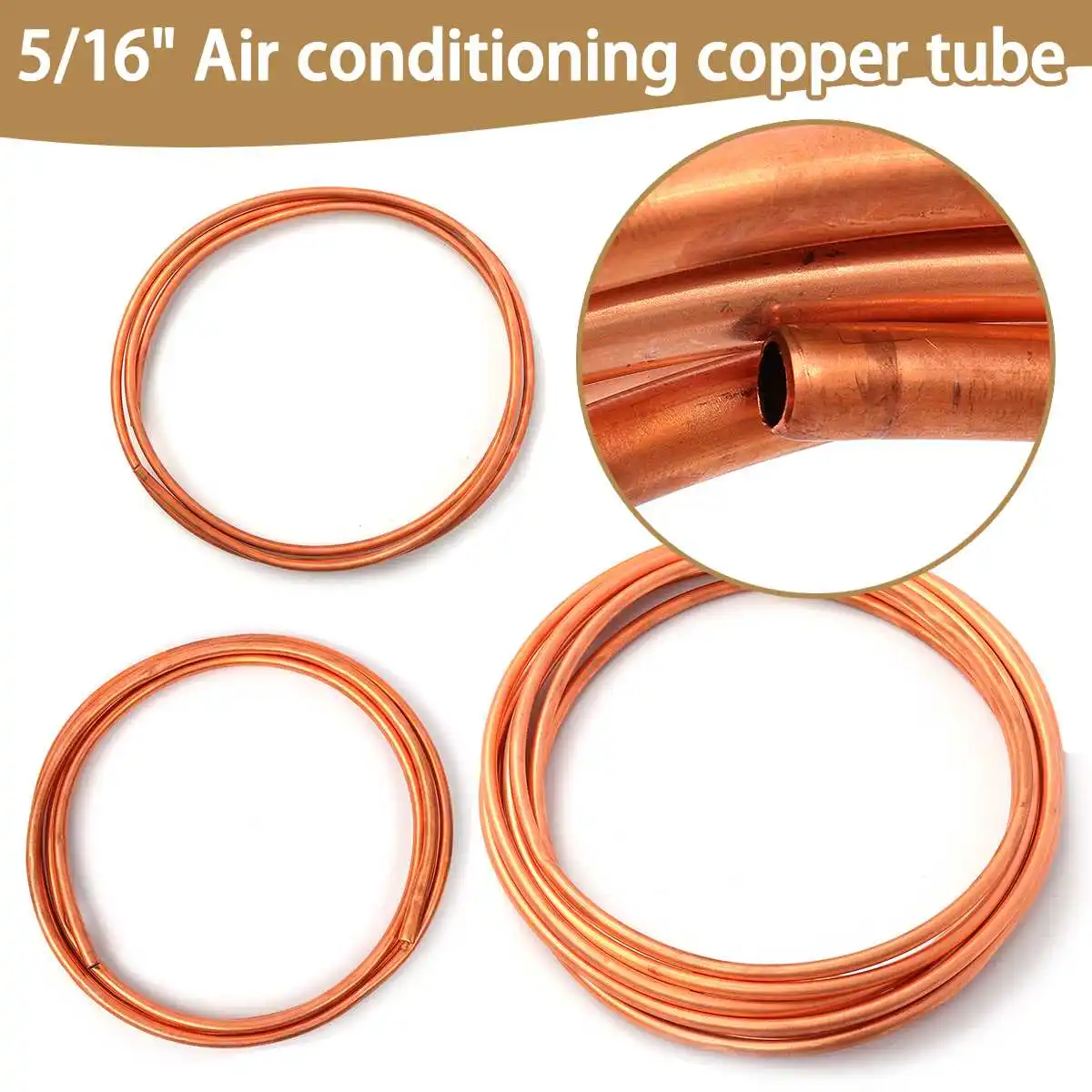 5/16 Inch Diameter 3/4/6/10m Soft Coil Brass Tube Hose Air Conditioner Copper Pipe Refrigerant Gas Copper DIY Cooling
5/16 Inch Diameter 3/4/6/10m Soft Coil Brass Tube Hose Air Conditioner Copper Pipe Refrigerant Gas Copper DIY Cooling